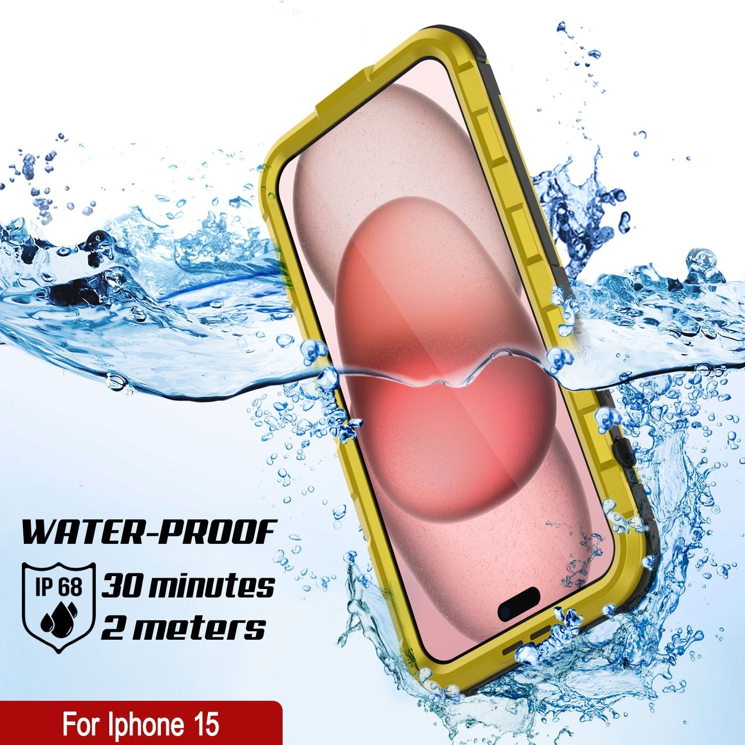 iPhone 16 Metal Extreme 2.0 Series Aluminum Waterproof Case IP68 W/Buillt in Screen Protector [Yellow]