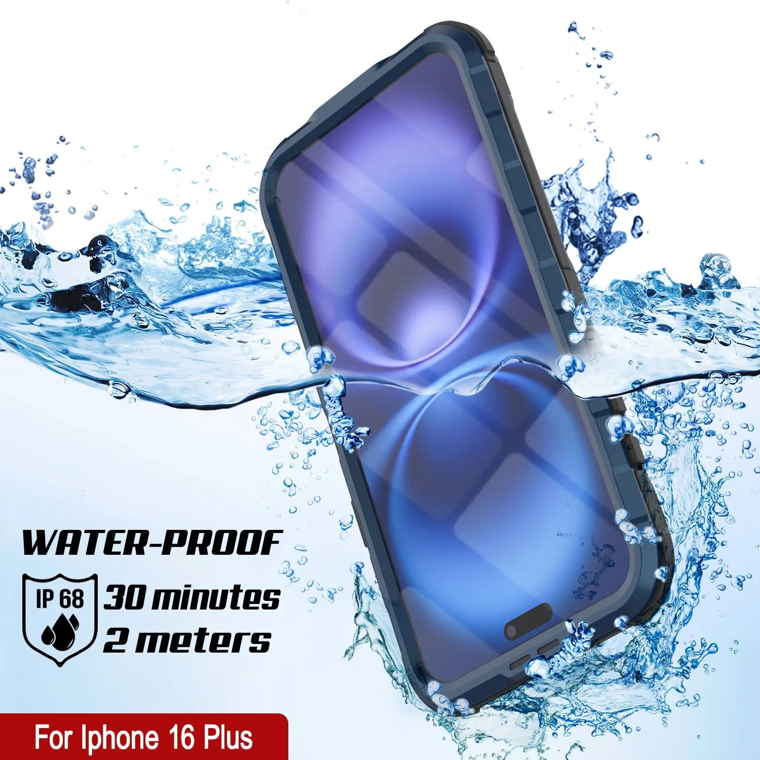 iPhone 16 Plus Metal Extreme 2.0 Series Aluminum Waterproof Case IP68 W/Buillt in Screen Protector [Blue]