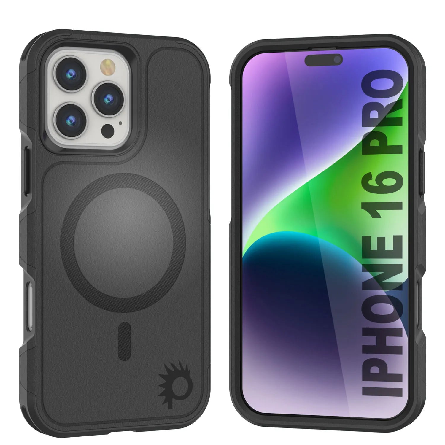 PunkCase iPhone 16 Pro Case, [Spartan 2.0 Series] Clear Rugged Heavy Duty Cover W/Built in Screen Protector [purple]