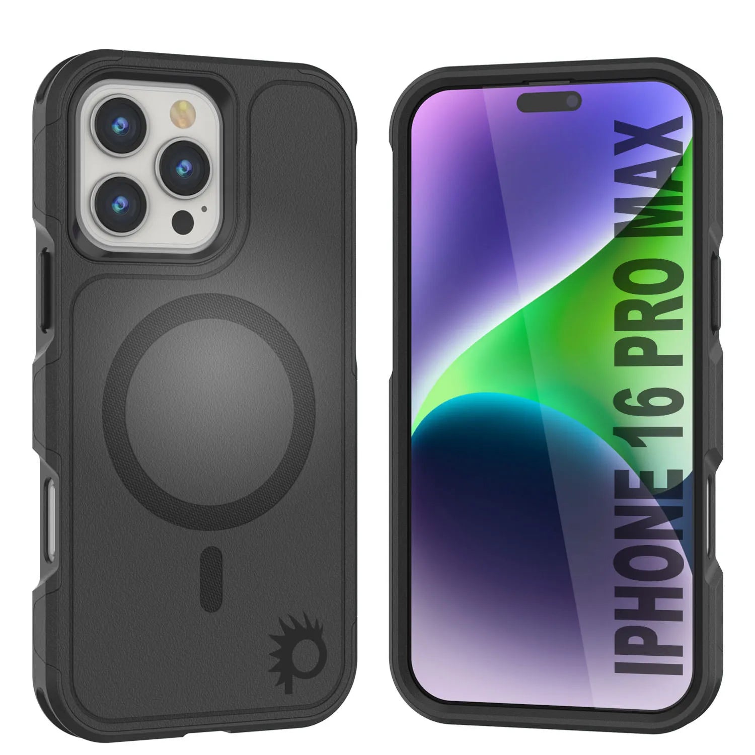 PunkCase iPhone 16 Pro Max Case, [Spartan 2.0 Series] Clear Rugged Heavy Duty Cover W/Built in Screen Protector [white]