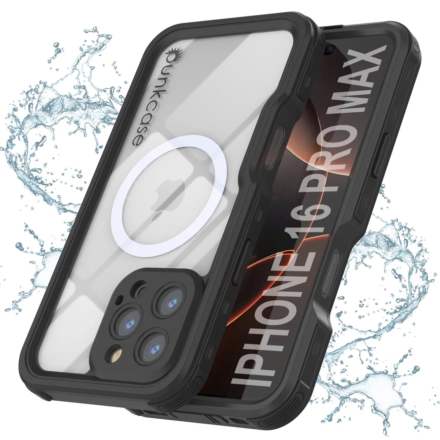 iPhone 16 Pro Max Waterproof IP68 Case, Punkcase [Teal] [StudStar Series] [Slim Fit]