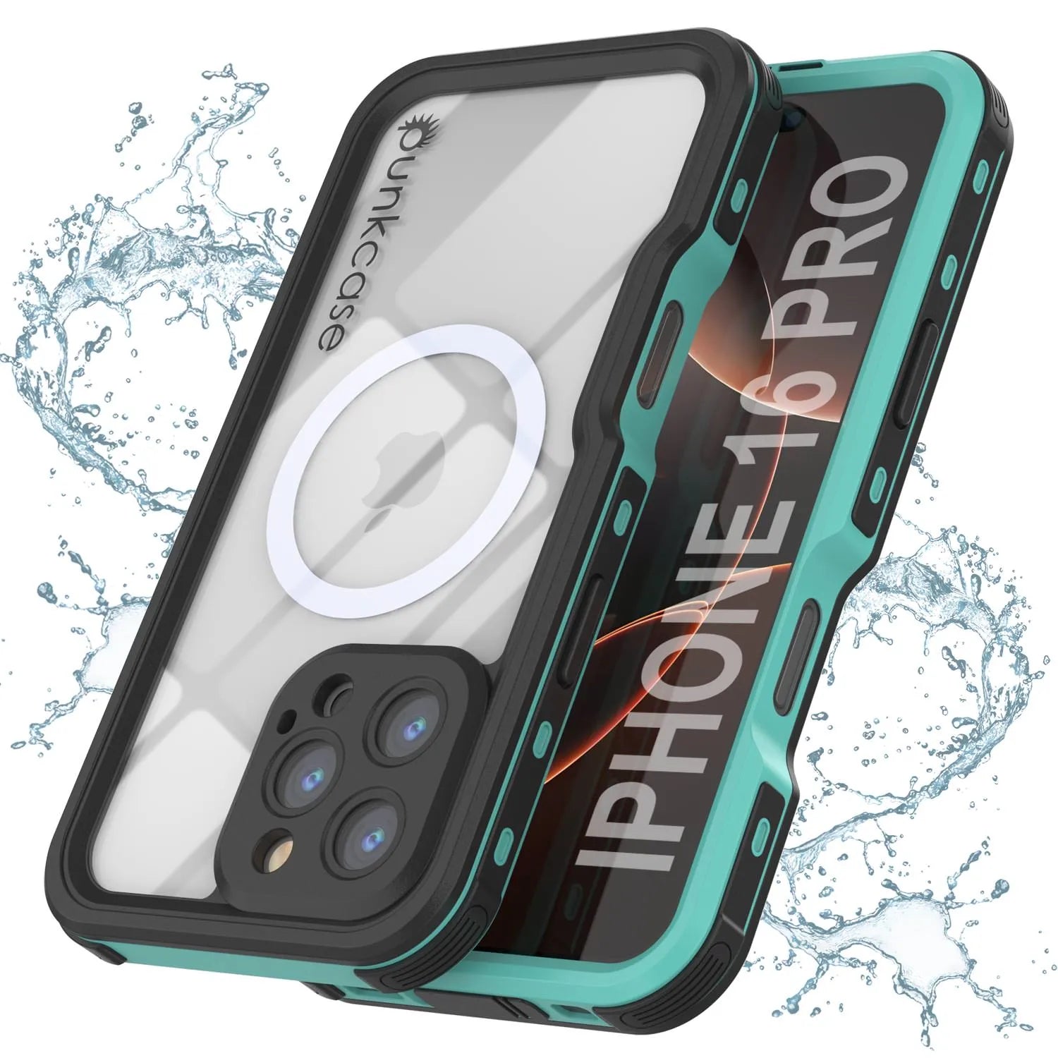 iPhone 16 Pro Waterproof IP68 Case, Punkcase [Clear] [StudStar Series] [Slim Fit] [Dirtproof]