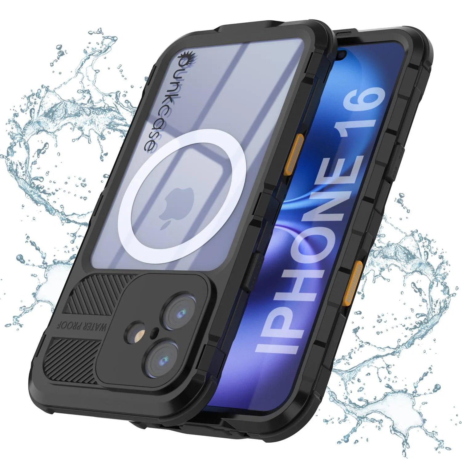 iPhone 16 Metal Extreme 2.0 Series Aluminum Waterproof Case IP68 W/Buillt in Screen Protector [Red-Black]
