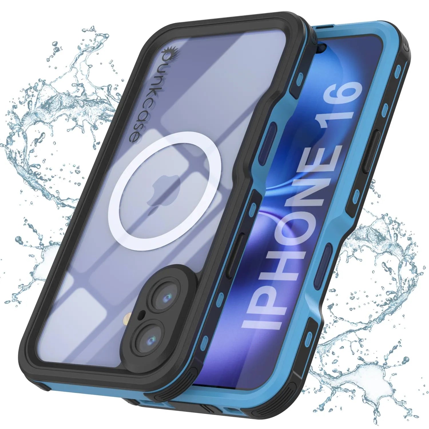 iPhone 16 Waterproof IP68 Case, Punkcase [Red] [StudStar Series] [Slim Fit]