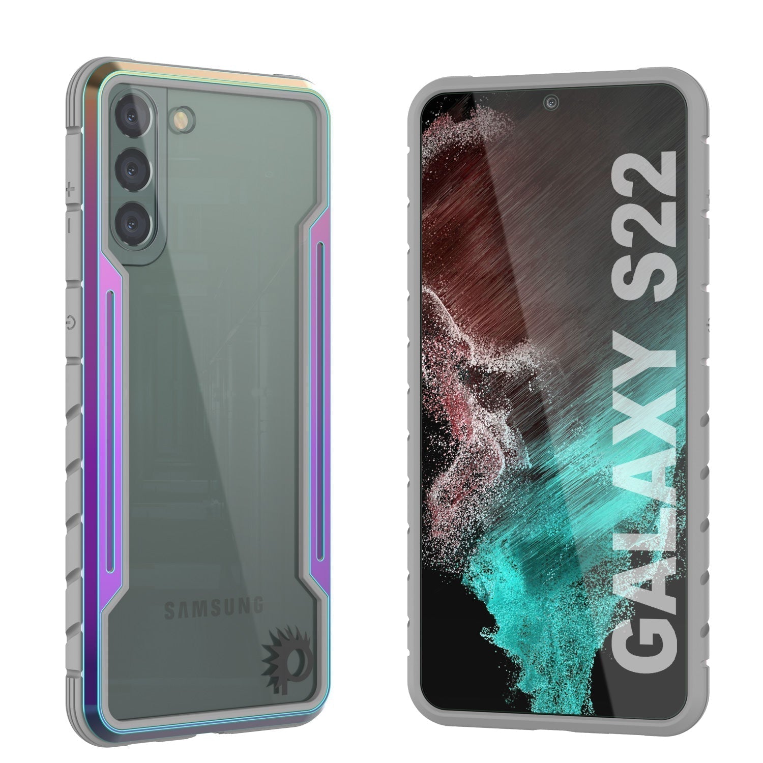 Punkcase S22 ravenger Case Protective Military Grade Multilayer Cover [Grey-Black]