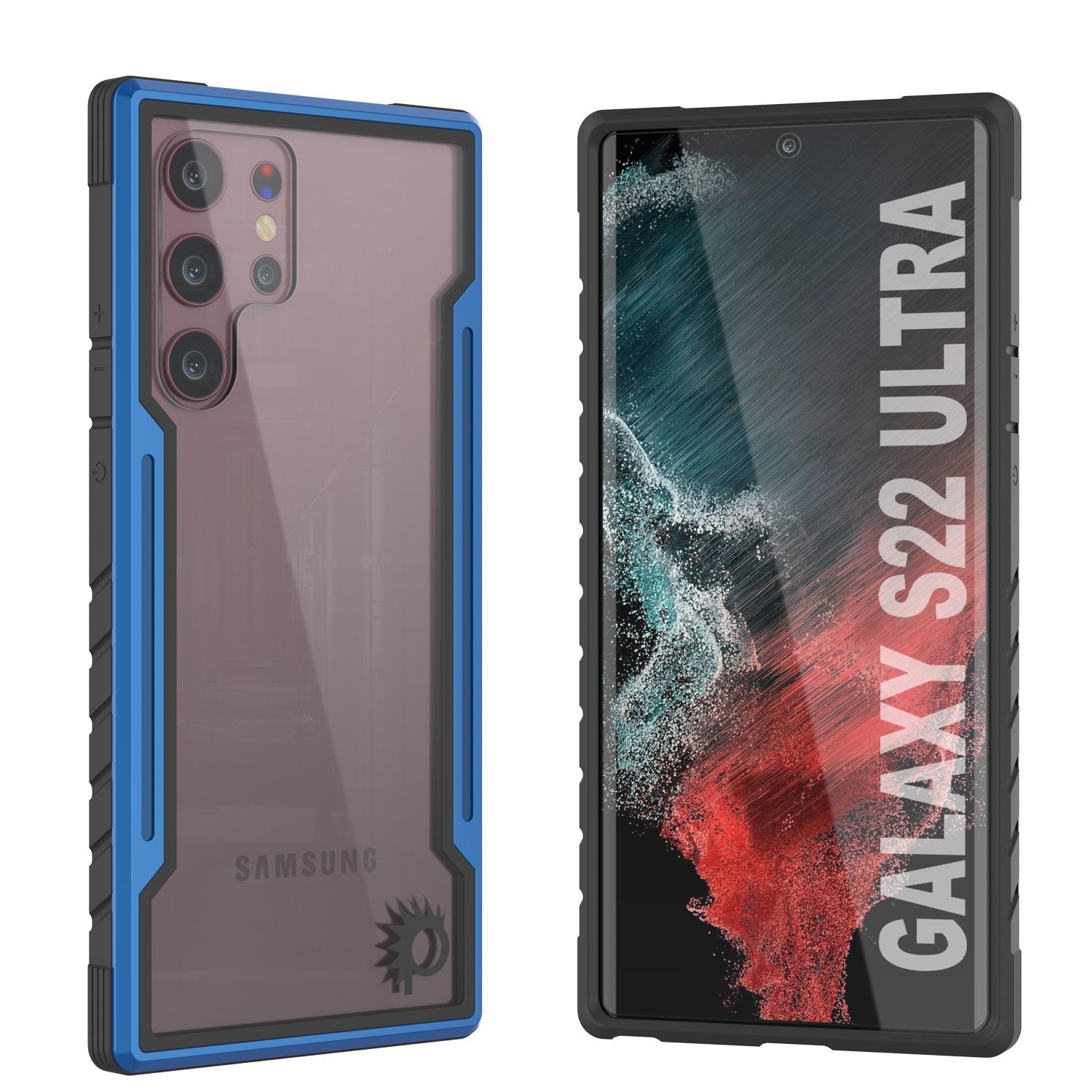 Punkcase S22 Ultra ravenger Case Protective Military Grade Multilayer Cover [Grey]