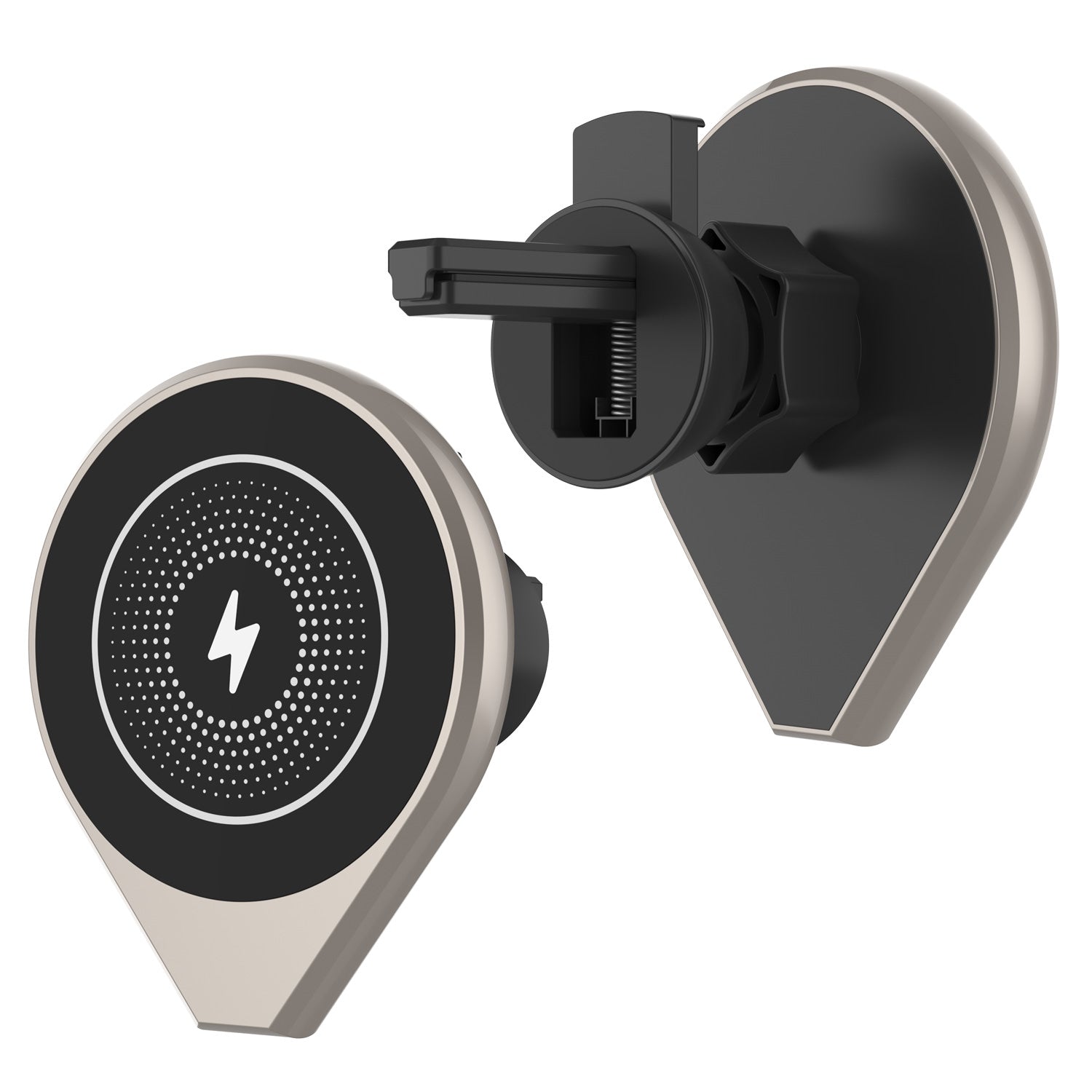 Punkcase Wireless Car Charger [F8 Series] Universal 15W Fast Charger Mount for Air Vent [Black]