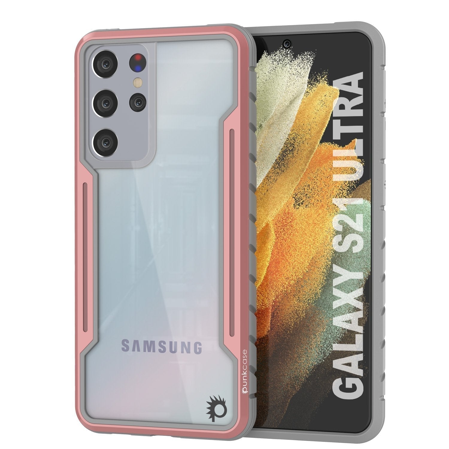 Punkcase S21 Ultra ravenger Case Protective Military Grade Multilayer Cover [Rainbow]