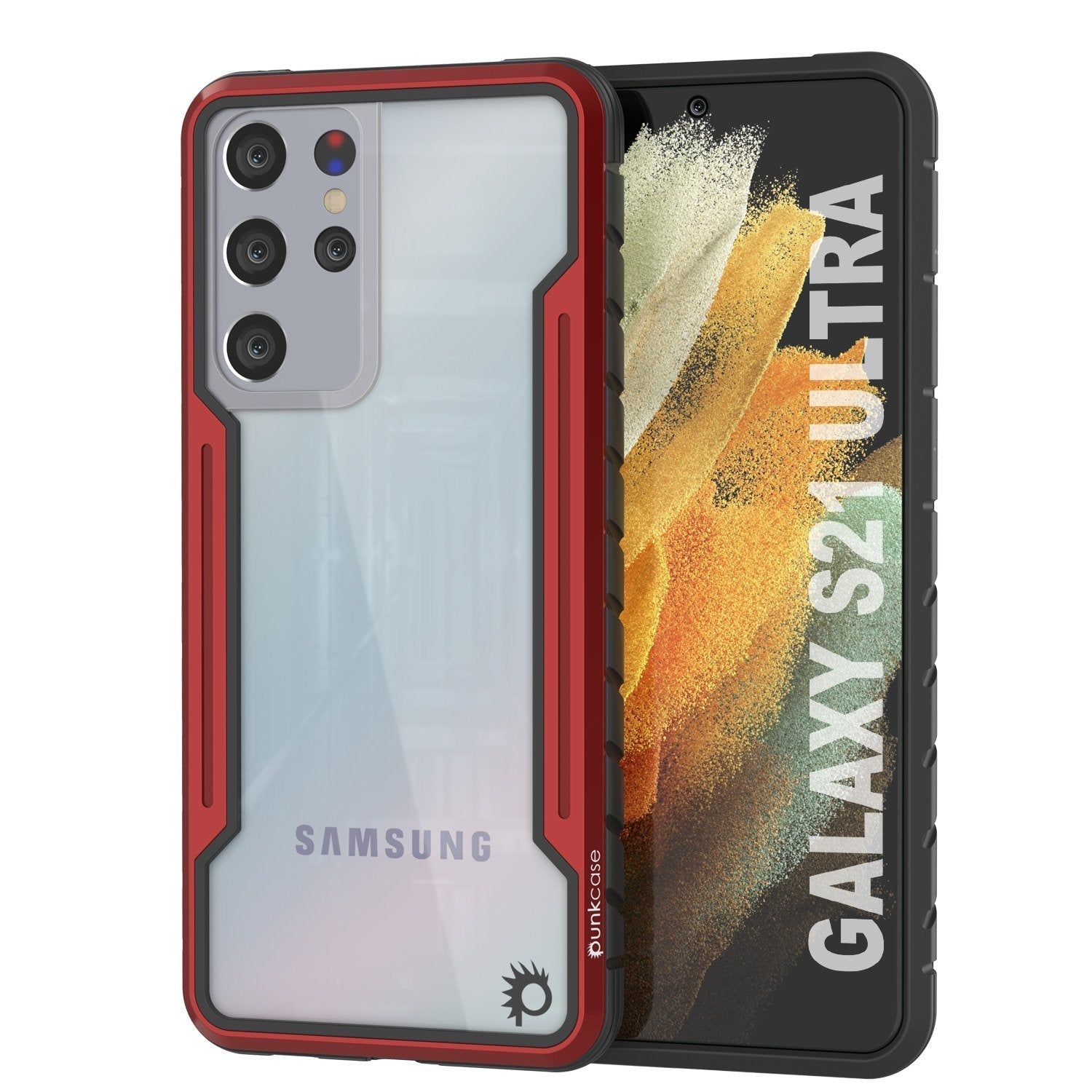 Punkcase S21 Ultra ravenger Case Protective Military Grade Multilayer Cover [Rainbow]