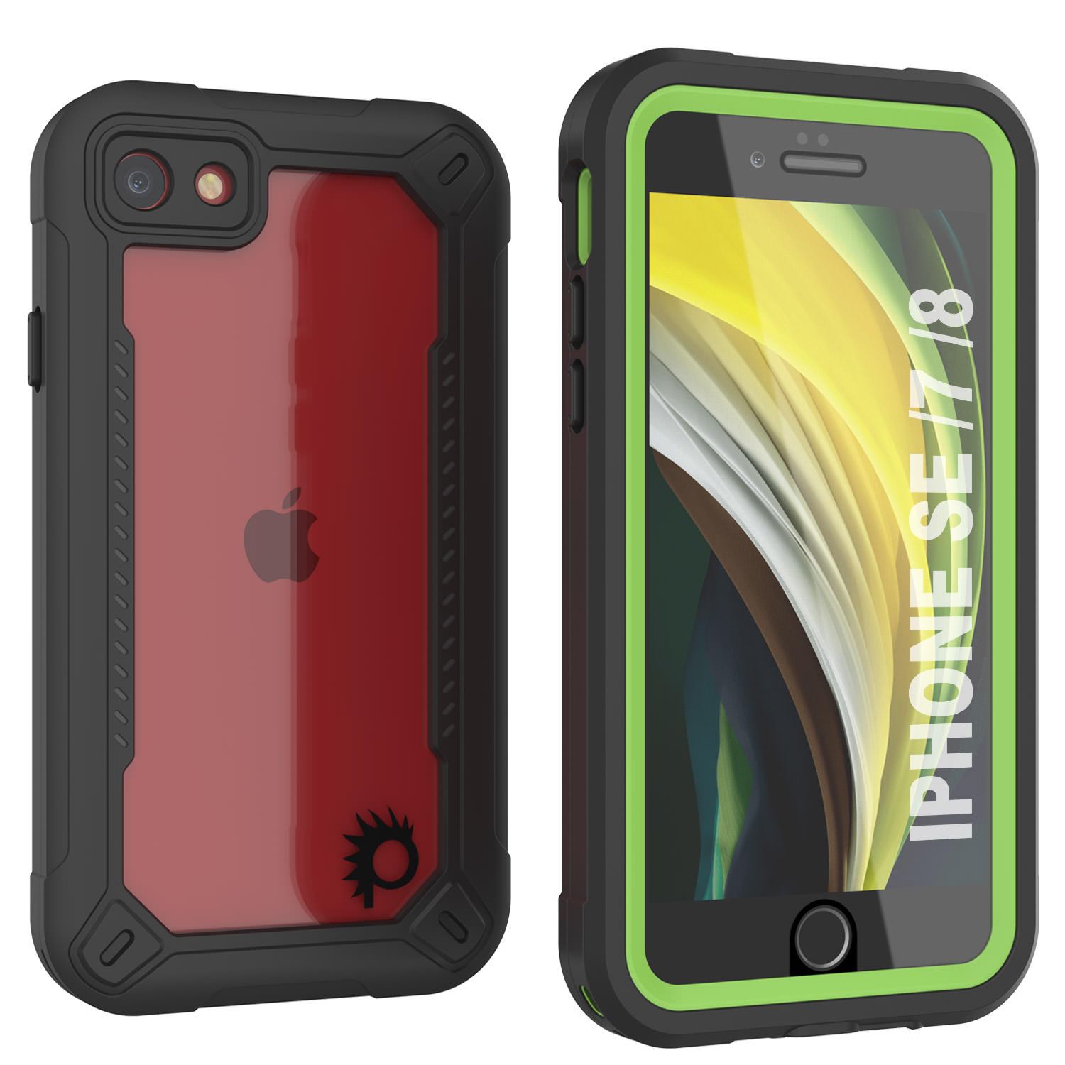 iPhone 8 Waterproof IP68 Case, Punkcase [Black]  [Maximus Series] [Slim Fit] [IP68 Certified] [Shockresistant] Clear Armor Cover with Screen Protector | Ultimate Protection