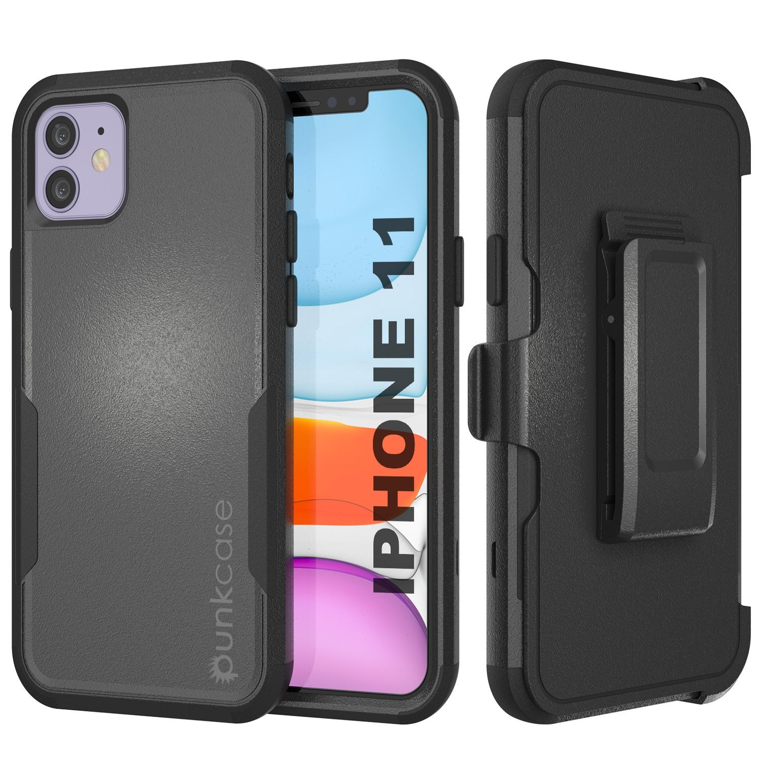 Punkcase for iPhone 11 Belt Clip Multilayer Holster Case [Patron Series] [Red-Black]