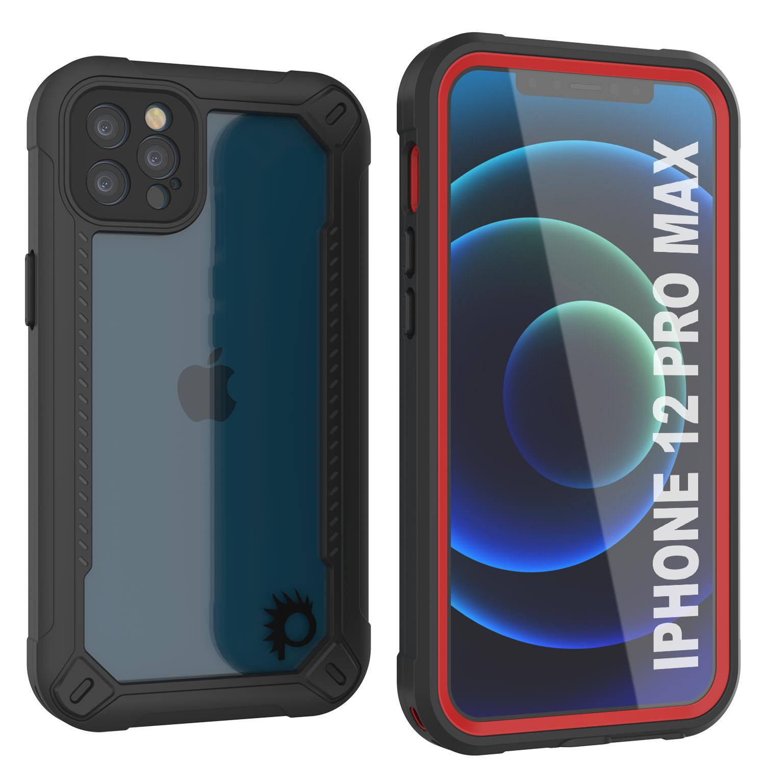 iPhone 12 Pro Max Waterproof IP68 Case, Punkcase [Black]  [Maximus Series] [Slim Fit] [IP68 Certified] [Shockresistant] Clear Armor Cover with Screen Protector | Ultimate Protection