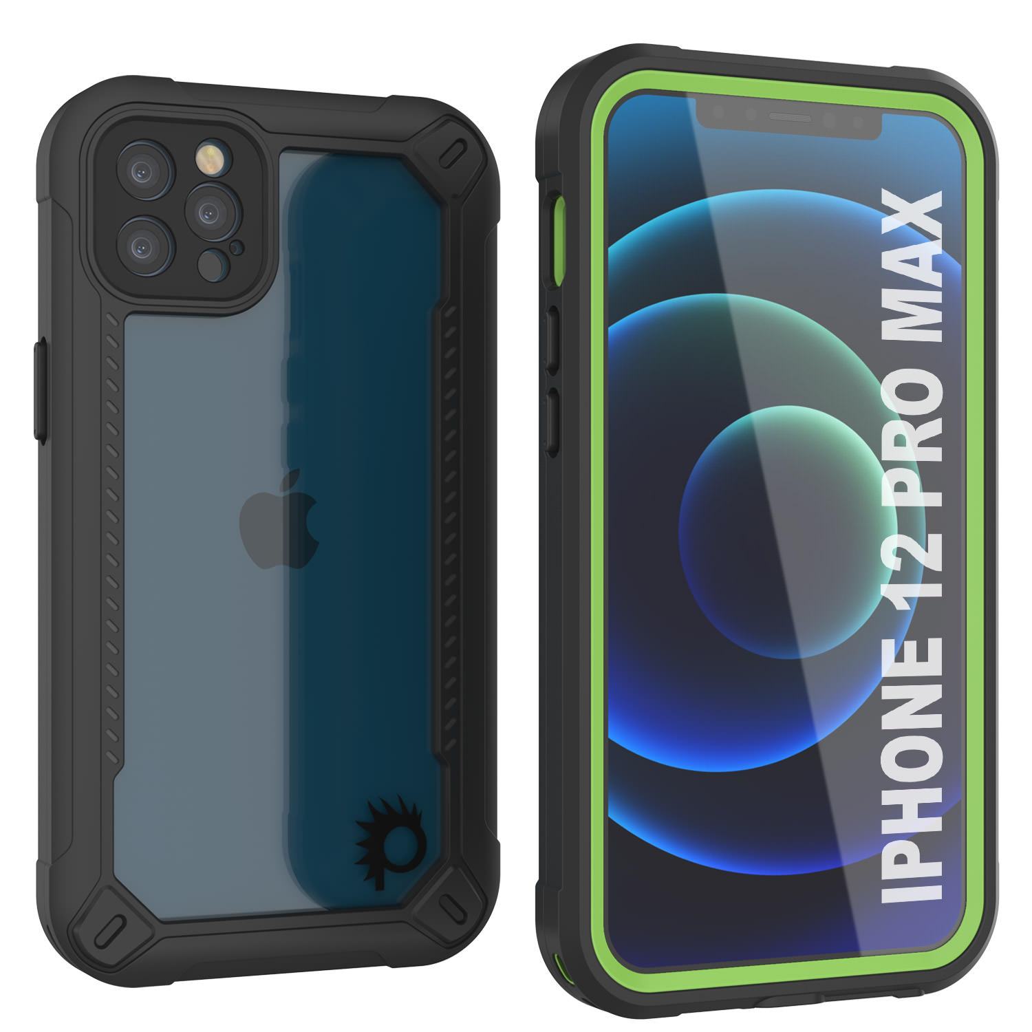 iPhone 12 Pro Max Waterproof IP68 Case, Punkcase [Black]  [Maximus Series] [Slim Fit] [IP68 Certified] [Shockresistant] Clear Armor Cover with Screen Protector | Ultimate Protection
