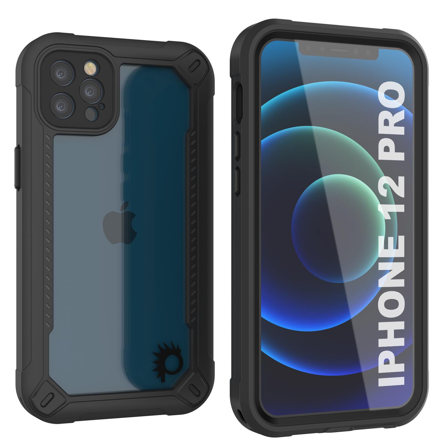 iPhone 12 Pro Waterproof IP68 Case, Punkcase [Purple]  [Maximus Series] [Slim Fit] [IP68 Certified] [Shockresistant] Clear Armor Cover with Screen Protector | Ultimate Protection