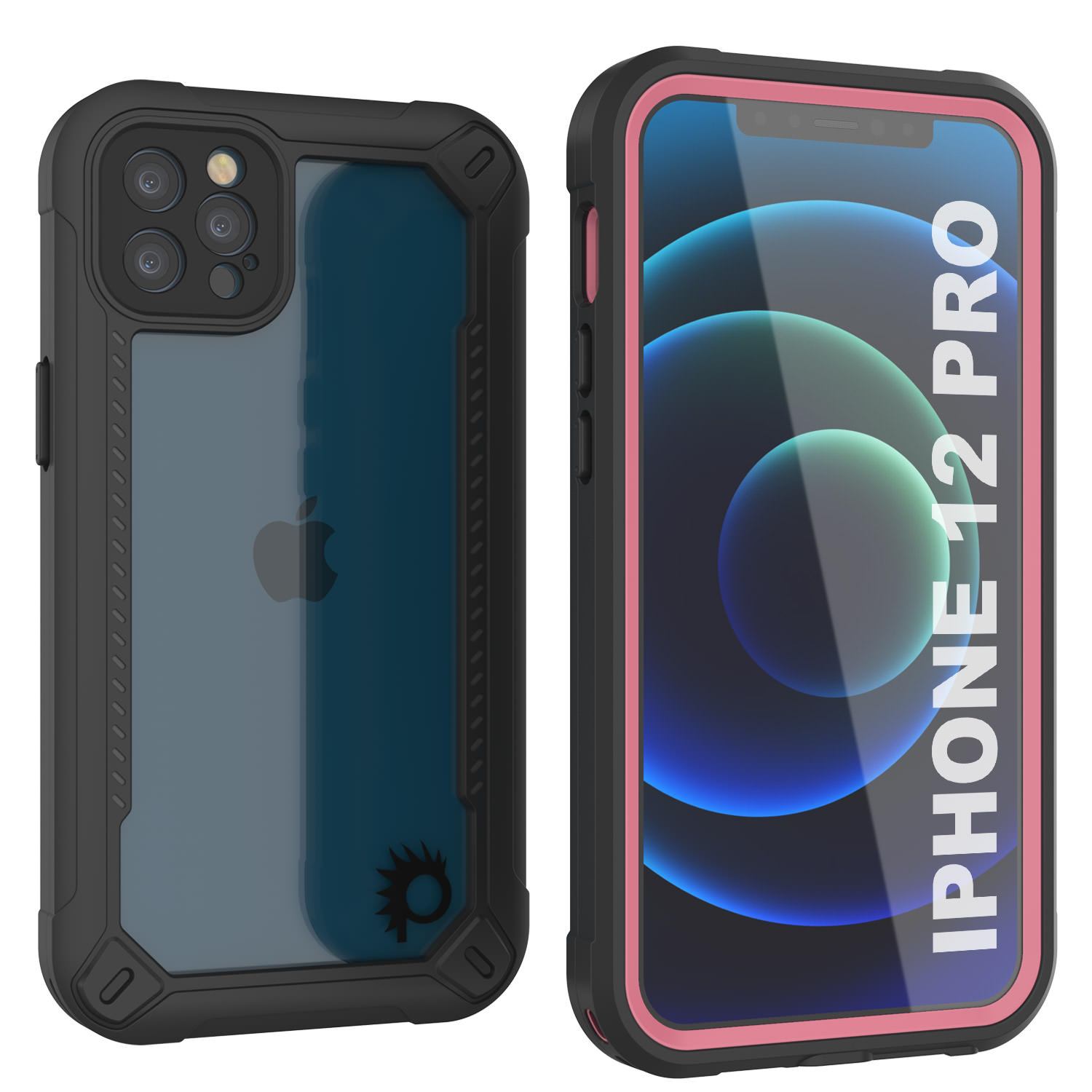 iPhone 12 Pro Waterproof IP68 Case, Punkcase [Black]  [Maximus Series] [Slim Fit] [IP68 Certified] [Shockresistant] Clear Armor Cover with Screen Protector | Ultimate Protection