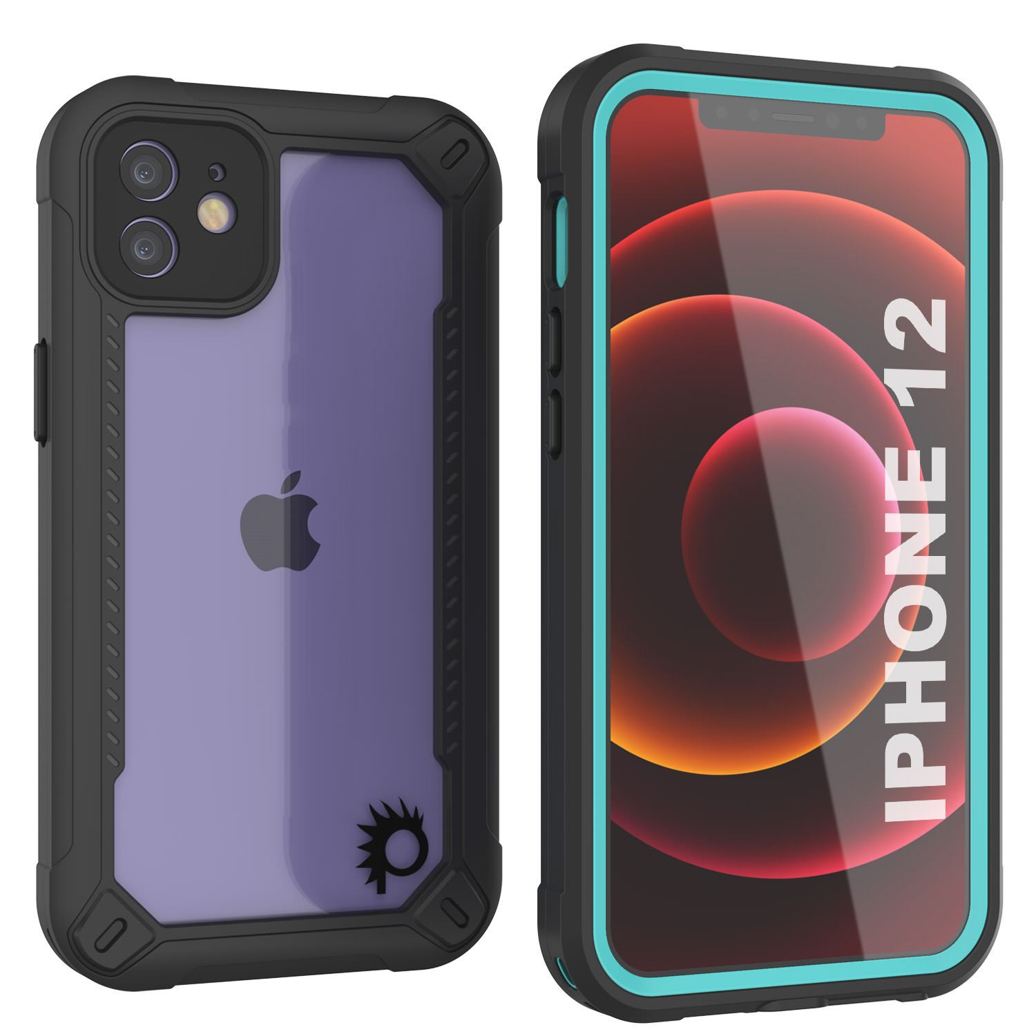 iPhone 12 Waterproof IP68 Case, Punkcase [Purple]  [Maximus Series] [Slim Fit] [IP68 Certified] [Shockresistant] Clear Armor Cover with Screen Protector | Ultimate Protection