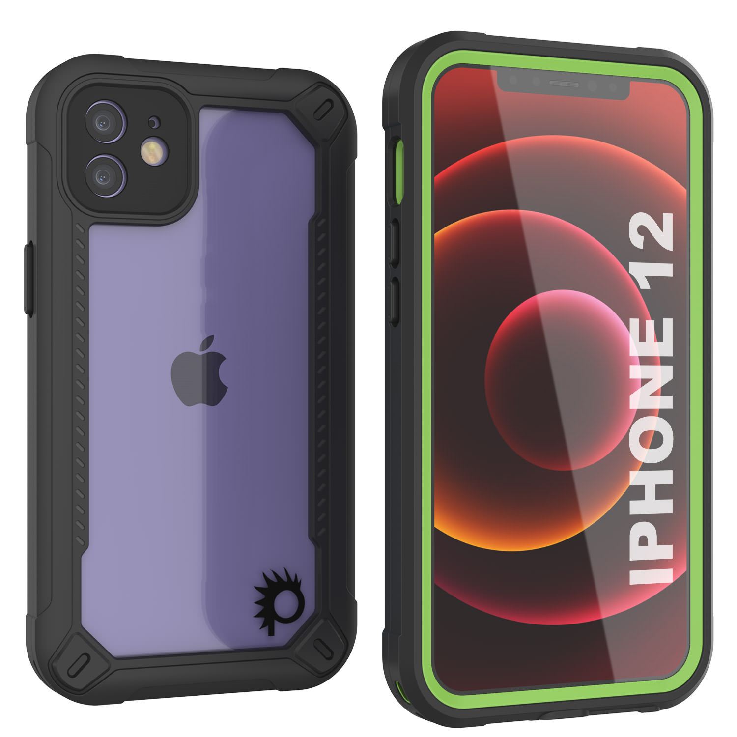iPhone 12 Waterproof IP68 Case, Punkcase [red]  [Maximus Series] [Slim Fit] [IP68 Certified] [Shockresistant] Clear Armor Cover with Screen Protector | Ultimate Protection