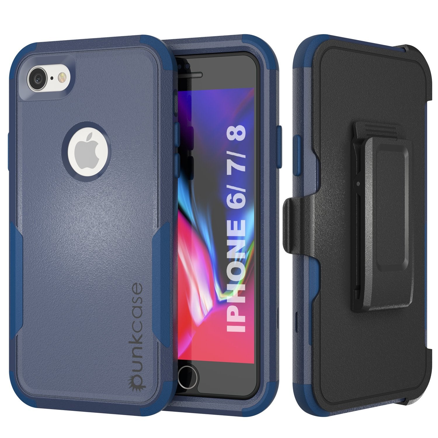 Punkcase for iPhone 7 Belt Clip Multilayer Holster Case [Patron Series] [Black]