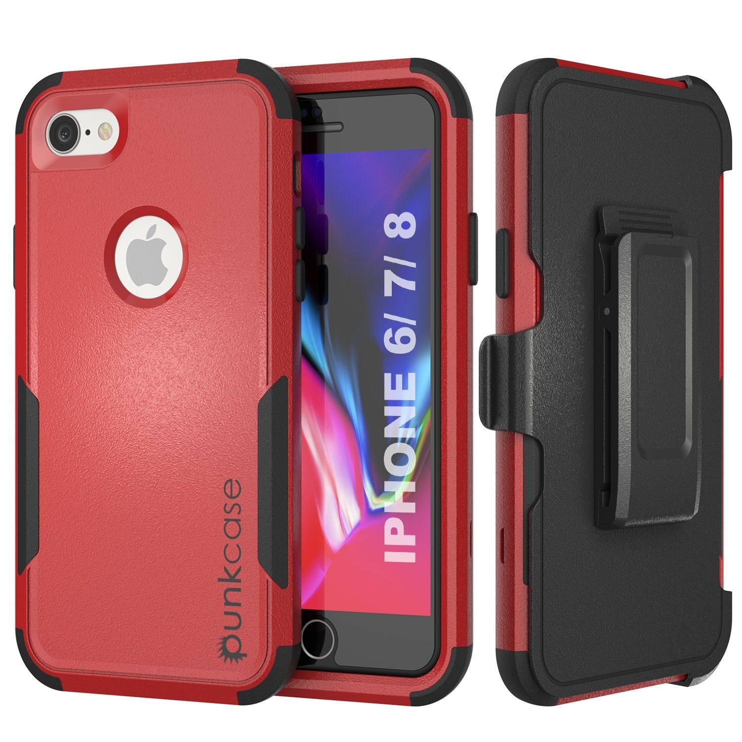 Punkcase for iPhone 8 Belt Clip Multilayer Holster Case [Patron Series] [Navy]