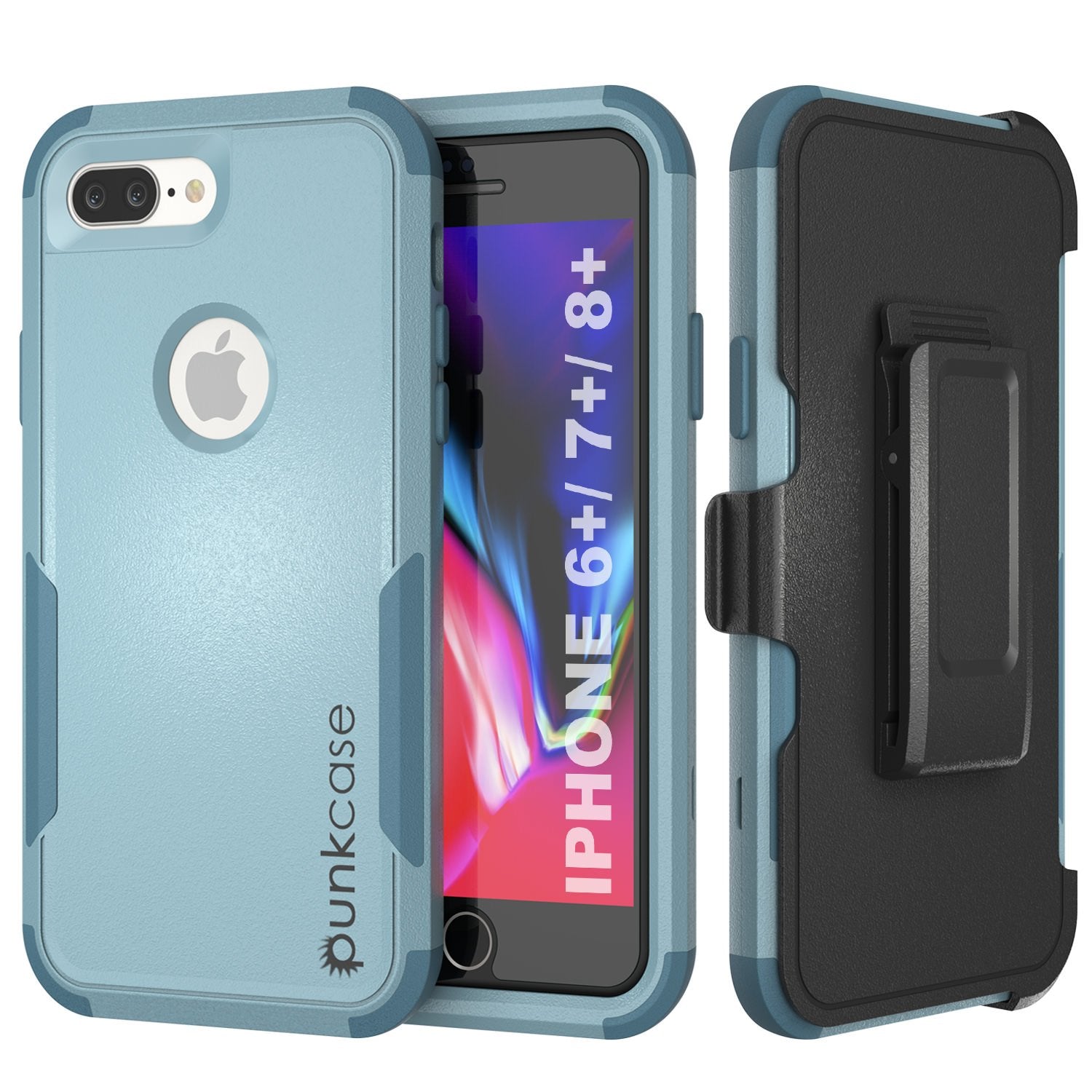 Punkcase for iPhone 6+ Plus Belt Clip Multilayer Holster Case [Patron Series] [Red-Black]