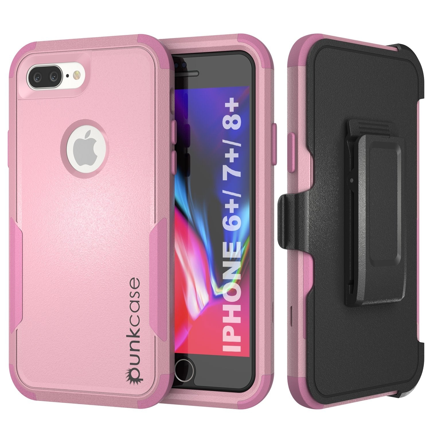 Punkcase for iPhone 7+ Plus Belt Clip Multilayer Holster Case [Patron Series] [Navy]