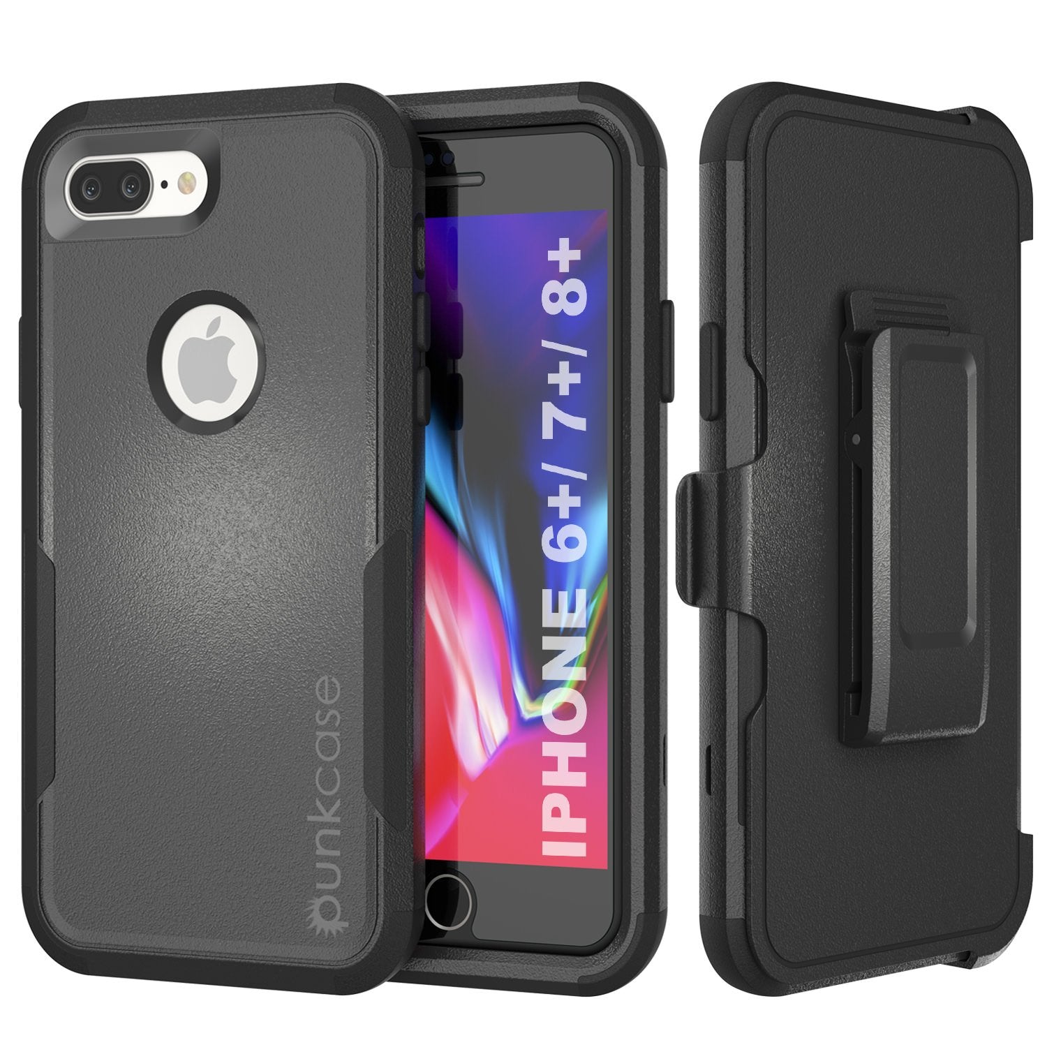 Punkcase for iPhone 8+ Plus Belt Clip Multilayer Holster Case [Patron Series] [Navy]