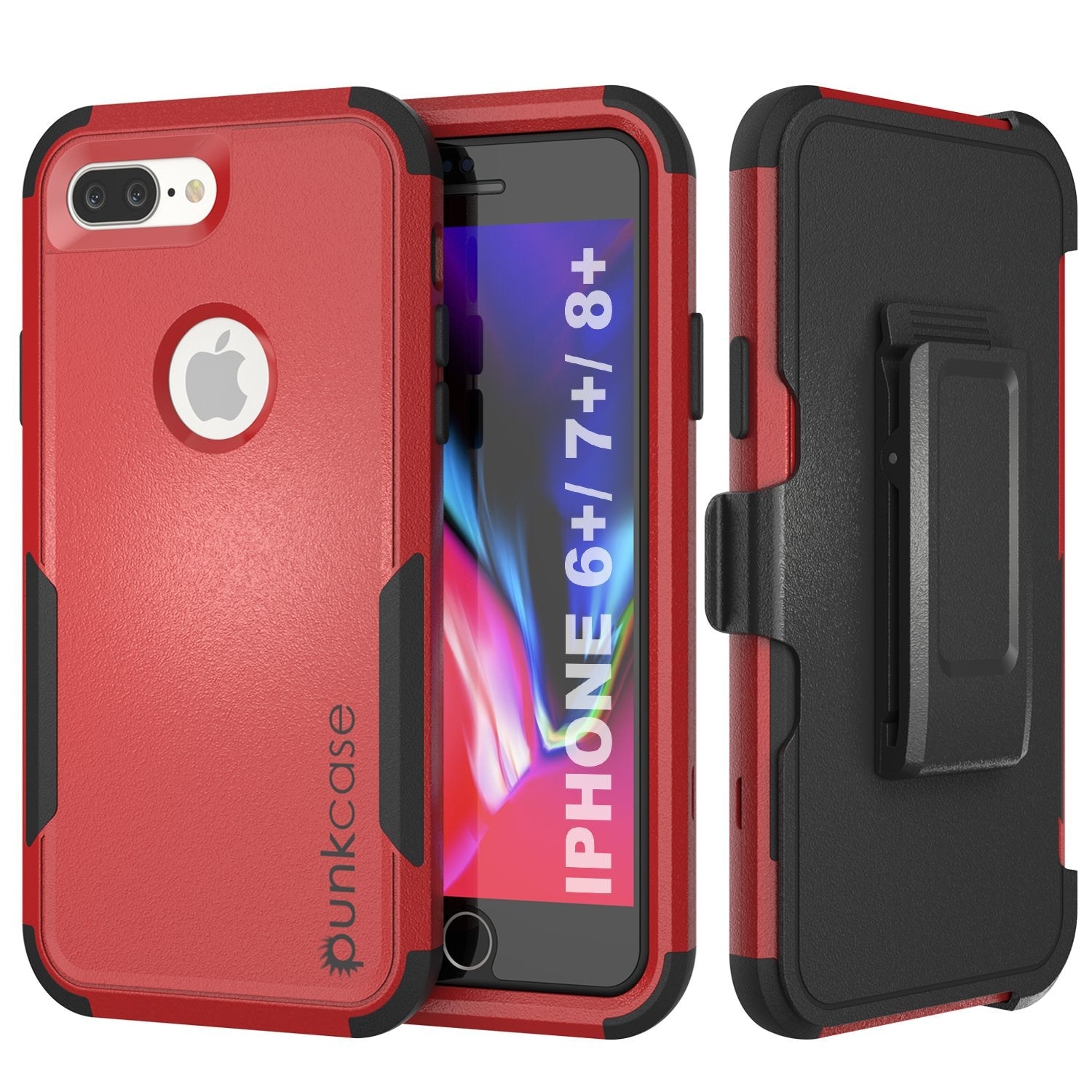 Punkcase for iPhone 6+ Plus Belt Clip Multilayer Holster Case [Patron Series] [Mint-Pink]