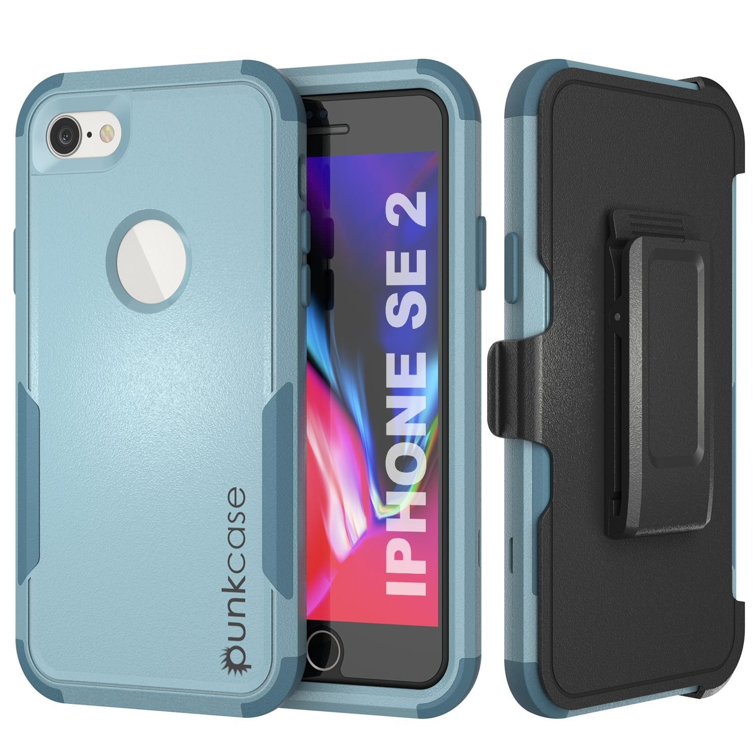Punkcase for iPhone SE Belt Clip Multilayer Holster Case [Patron Series] [Black]