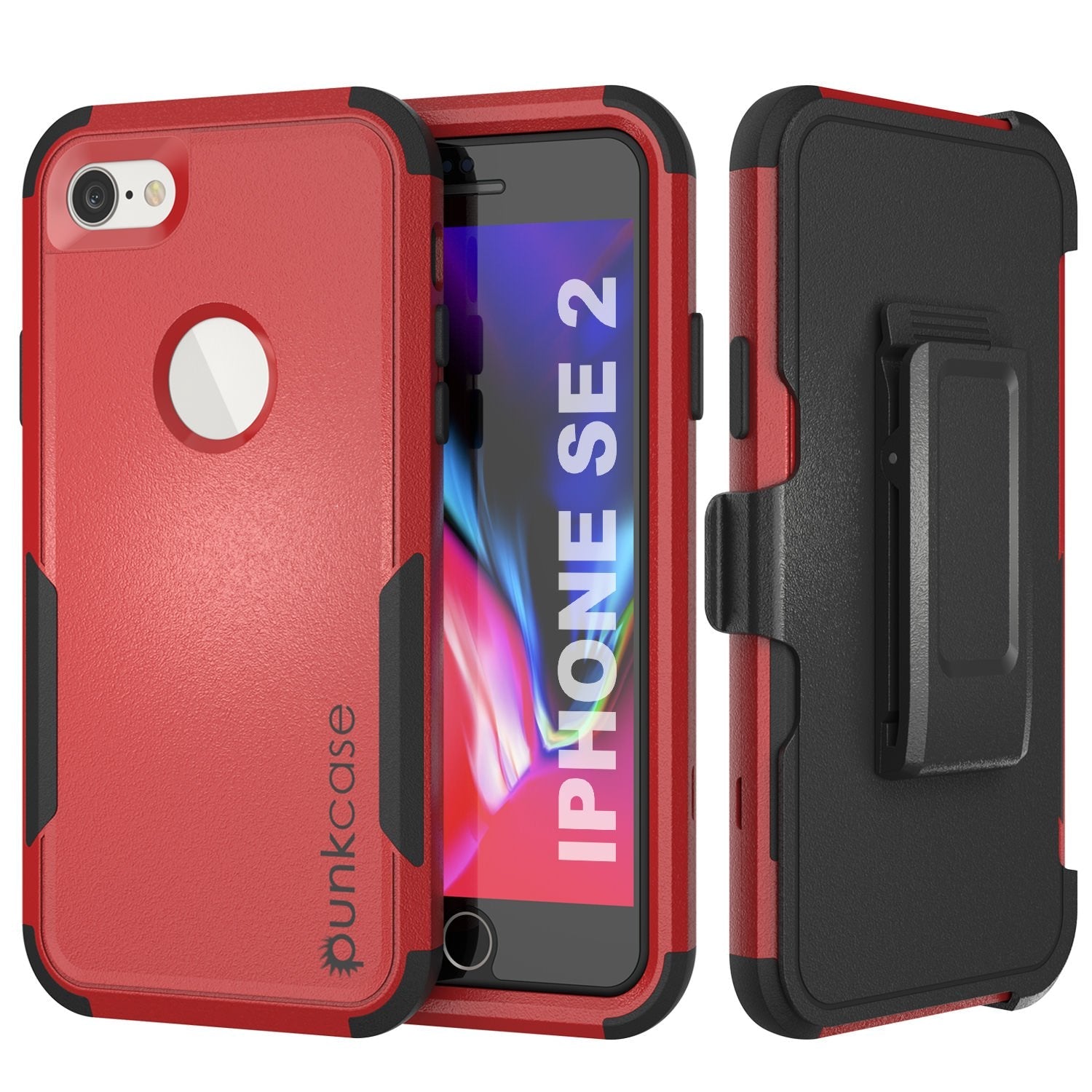 Punkcase for iPhone SE Belt Clip Multilayer Holster Case [Patron Series] [Black]