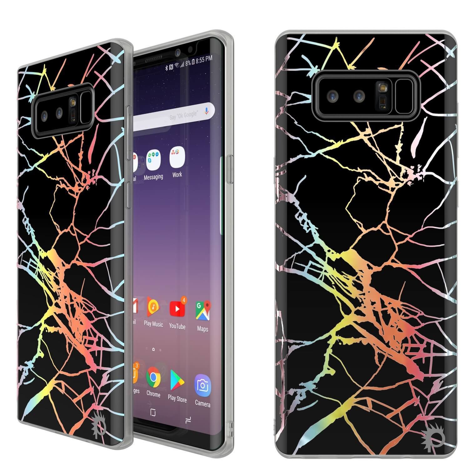 Punkcase Galaxy Note 8 Marble Case, Protective Full Body Cover W/PunkShield Screen Protector (Blanco Marmo)