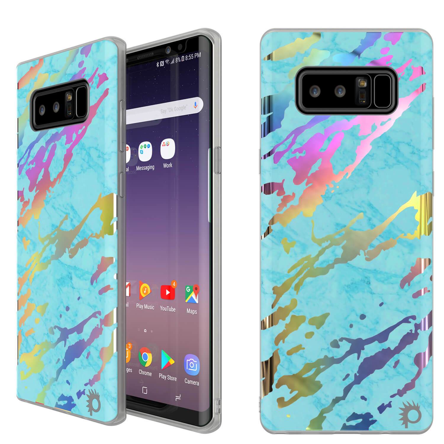 Punkcase Galaxy Note 8 Marble Case, Protective Full Body Cover W/PunkShield Screen Protector (Rose Mirage)