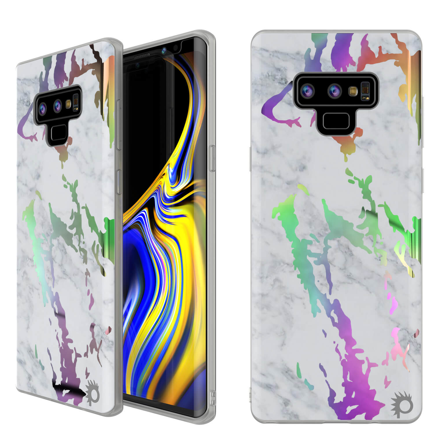 Galaxy Note 9 Full Body W/ Screen Protector Marble Case (Black Mirage)
