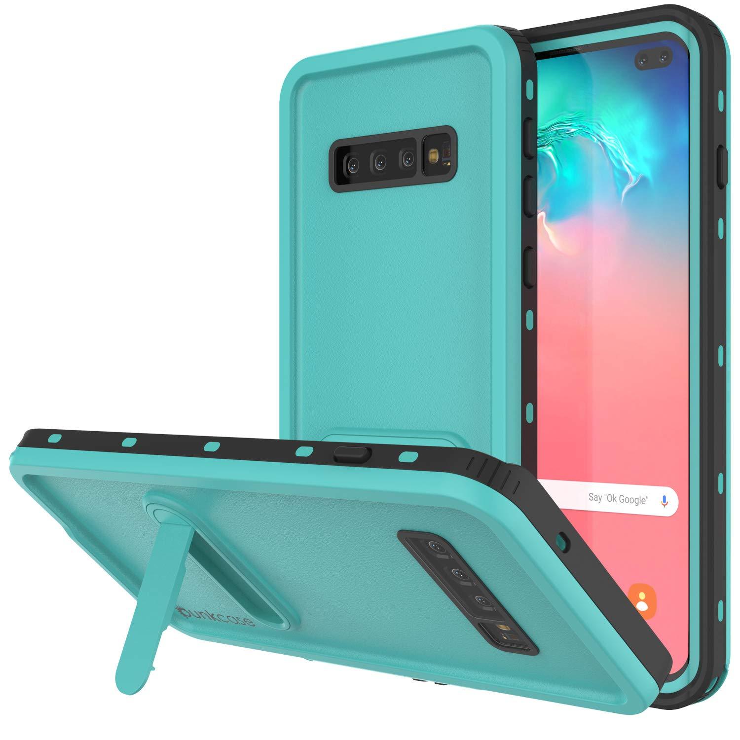 Galaxy S10+ Plus Waterproof Case, Punkcase [KickStud Series] Armor Cover [White]