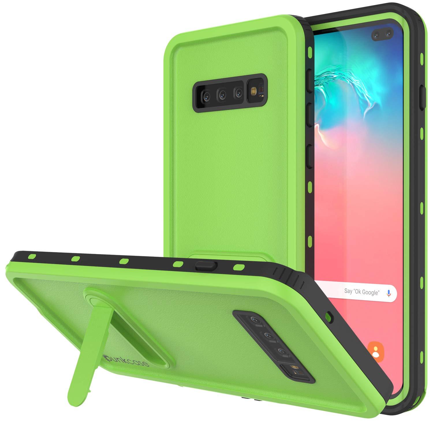 Galaxy S10+ Plus Waterproof Case, Punkcase [KickStud Series] Armor Cover [Red]