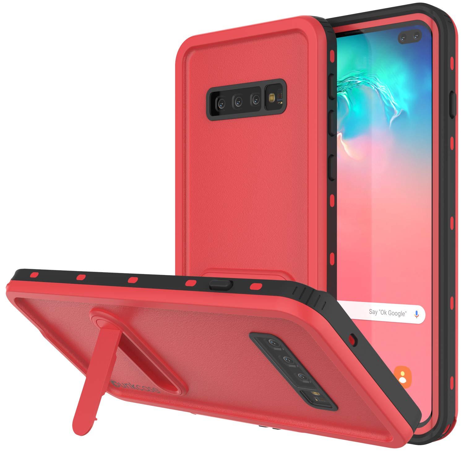 Galaxy S10+ Plus Waterproof Case, Punkcase [KickStud Series] Armor Cover [Light Green]