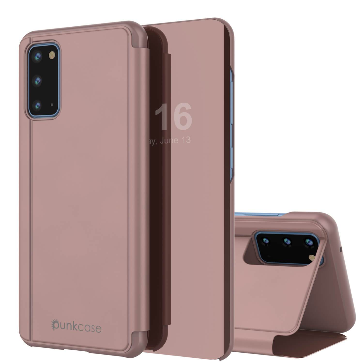 Punkcase Galaxy S20 Reflector Case Protective Flip Cover [Gold]