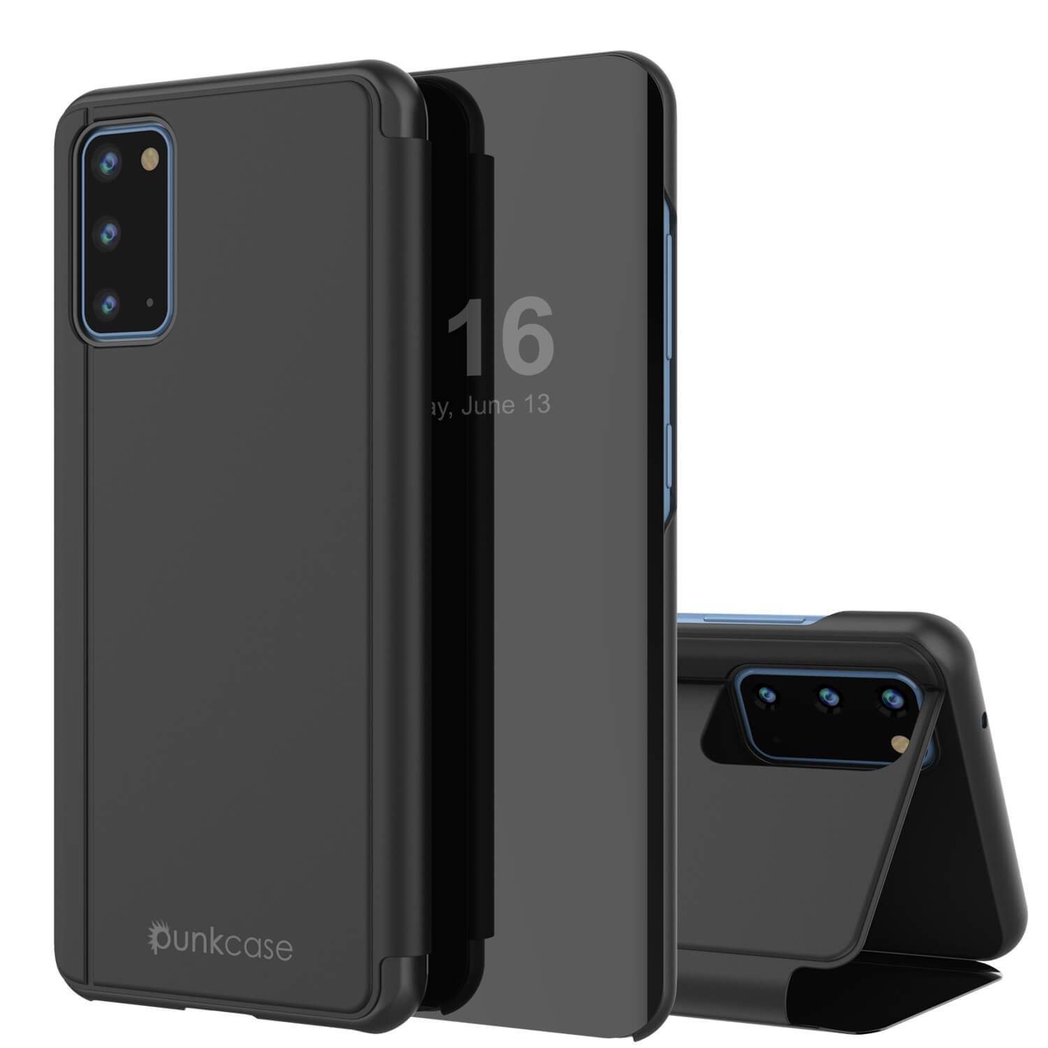 Punkcase Galaxy S20 Reflector Case Protective Flip Cover [Silver]