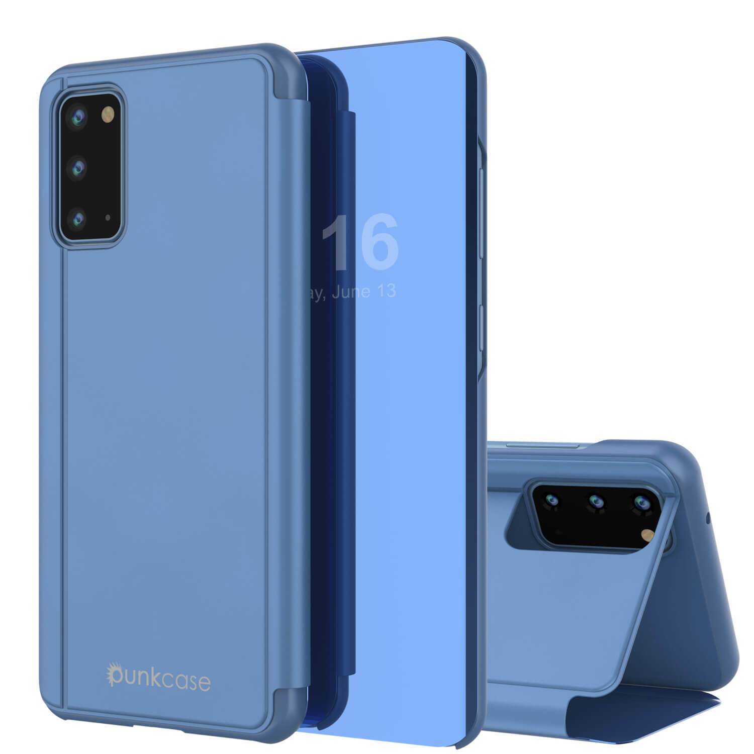 Punkcase Galaxy S20 Reflector Case Protective Flip Cover [Silver]