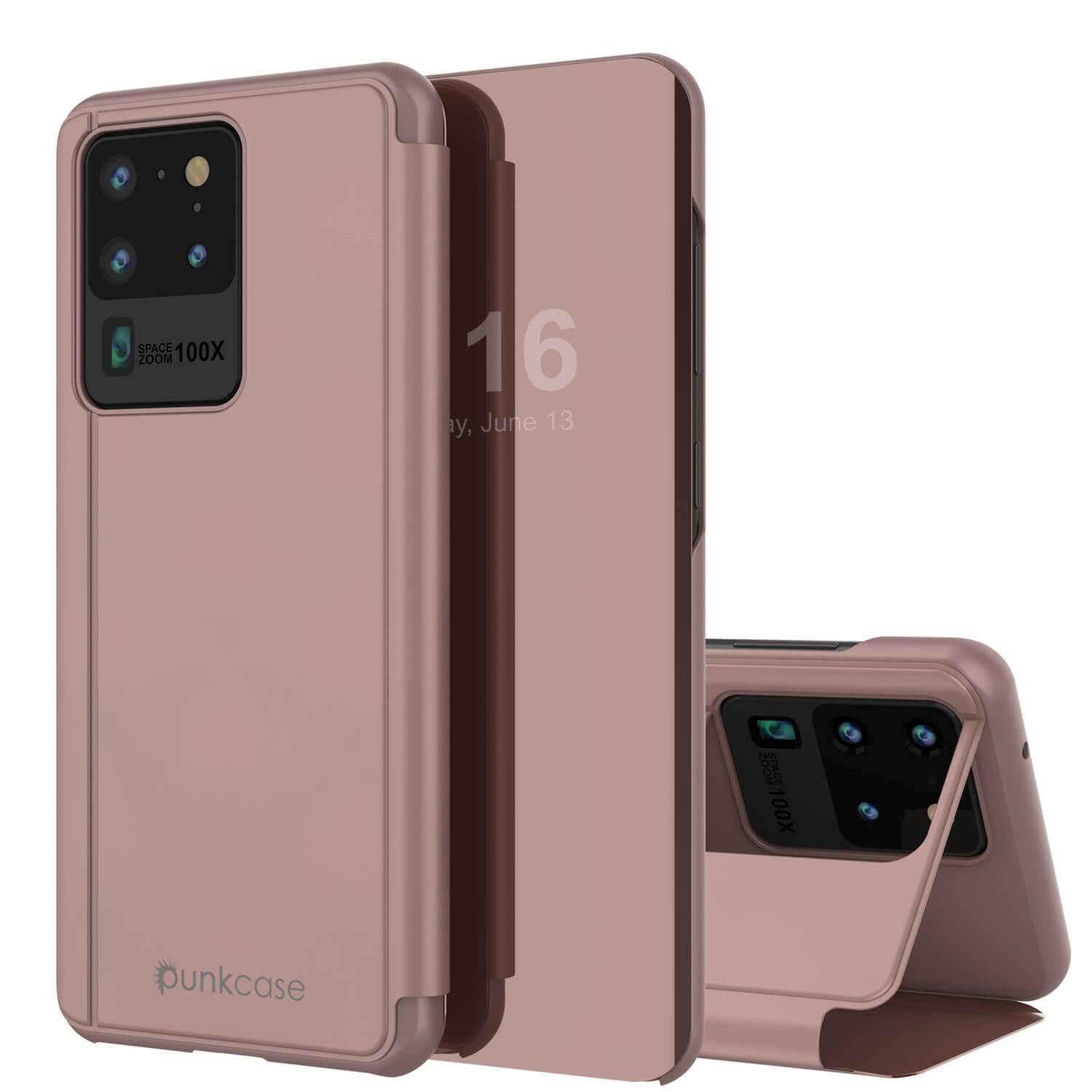 Punkcase Galaxy S20 Ultra Reflector Case Protective Flip Cover [Purple]