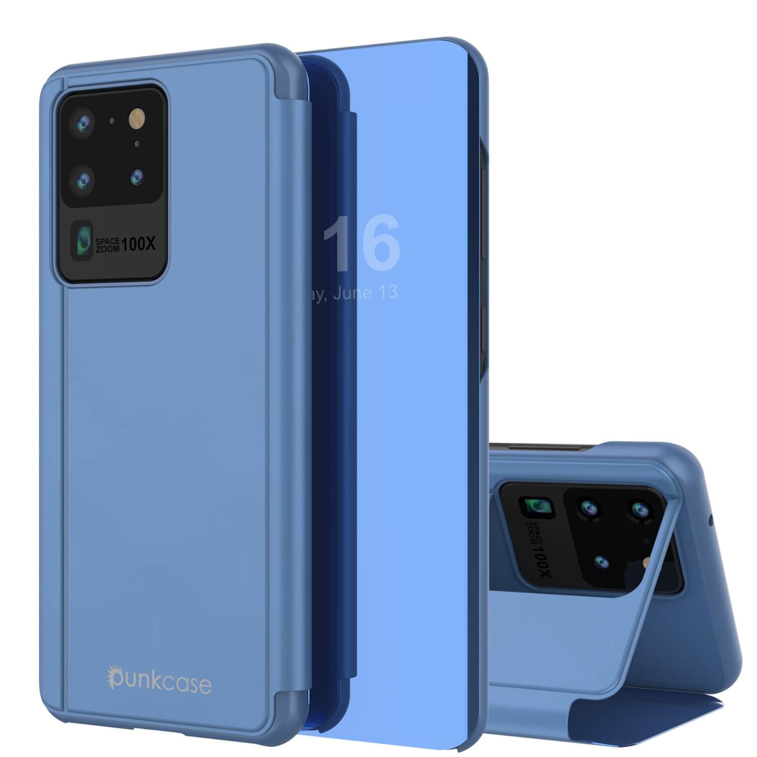 Punkcase Galaxy S20 Ultra Reflector Case Protective Flip Cover [Purple]