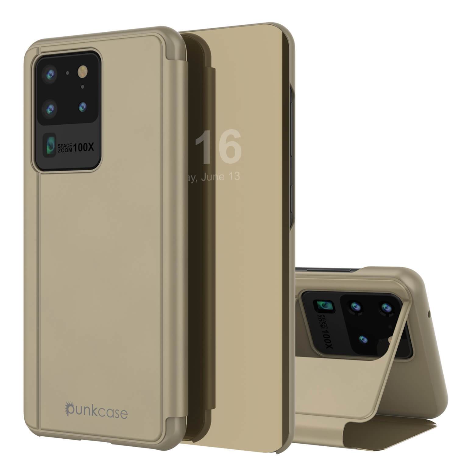 Punkcase Galaxy S20 Ultra Reflector Case Protective Flip Cover [Purple]