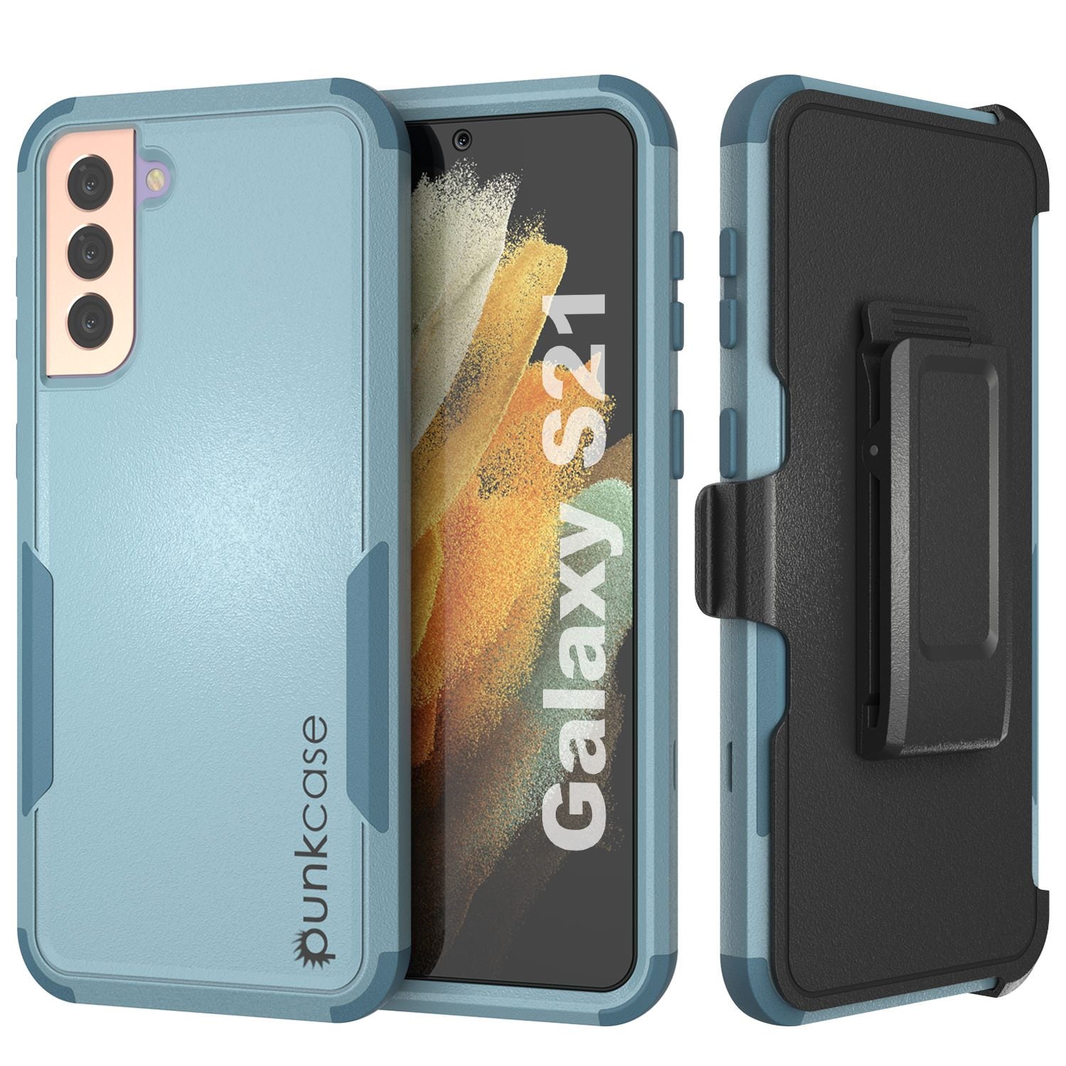Punkcase for Galaxy S21 5G Belt Clip Multilayer Holster Case [Patron Series] [Pink]