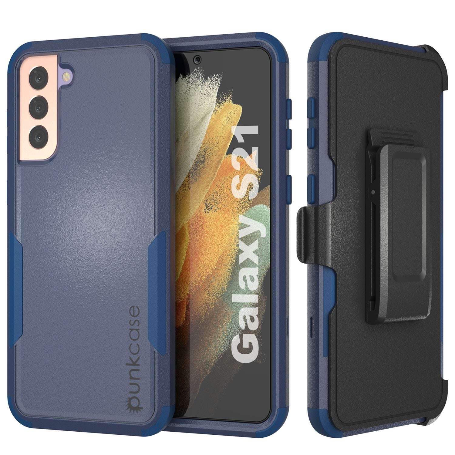 Punkcase for Galaxy S21 5G Belt Clip Multilayer Holster Case [Patron Series] [Mint-Pink]