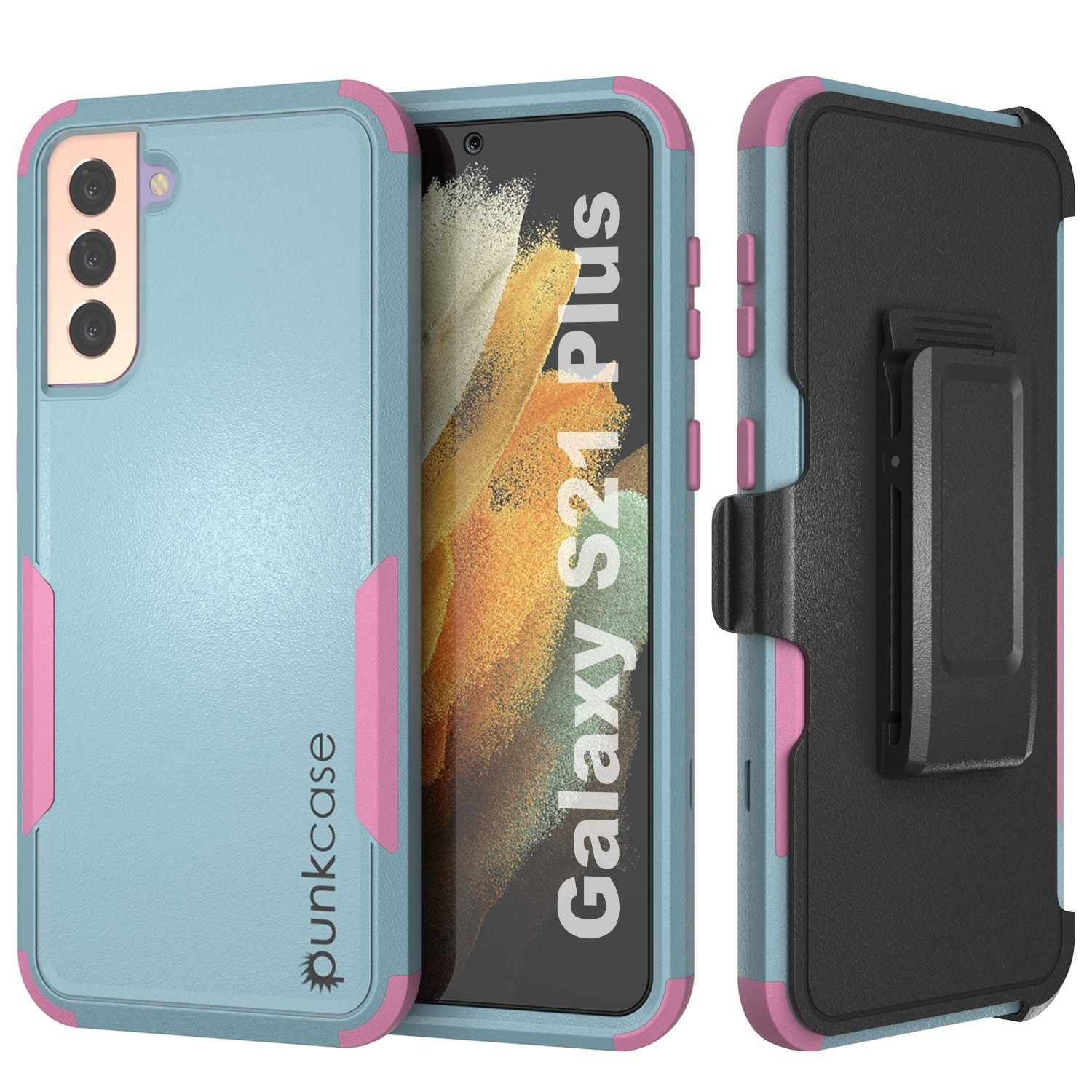 Punkcase for Galaxy S21+ Plus 5G Belt Clip Multilayer Holster Case [Patron Series] [Pink]