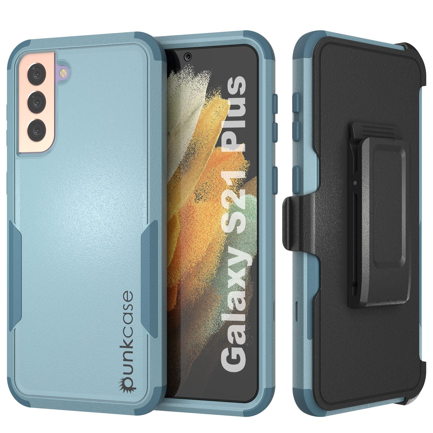 Punkcase for Galaxy S21+ Plus 5G Belt Clip Multilayer Holster Case [Patron Series] [Mint-Pink]