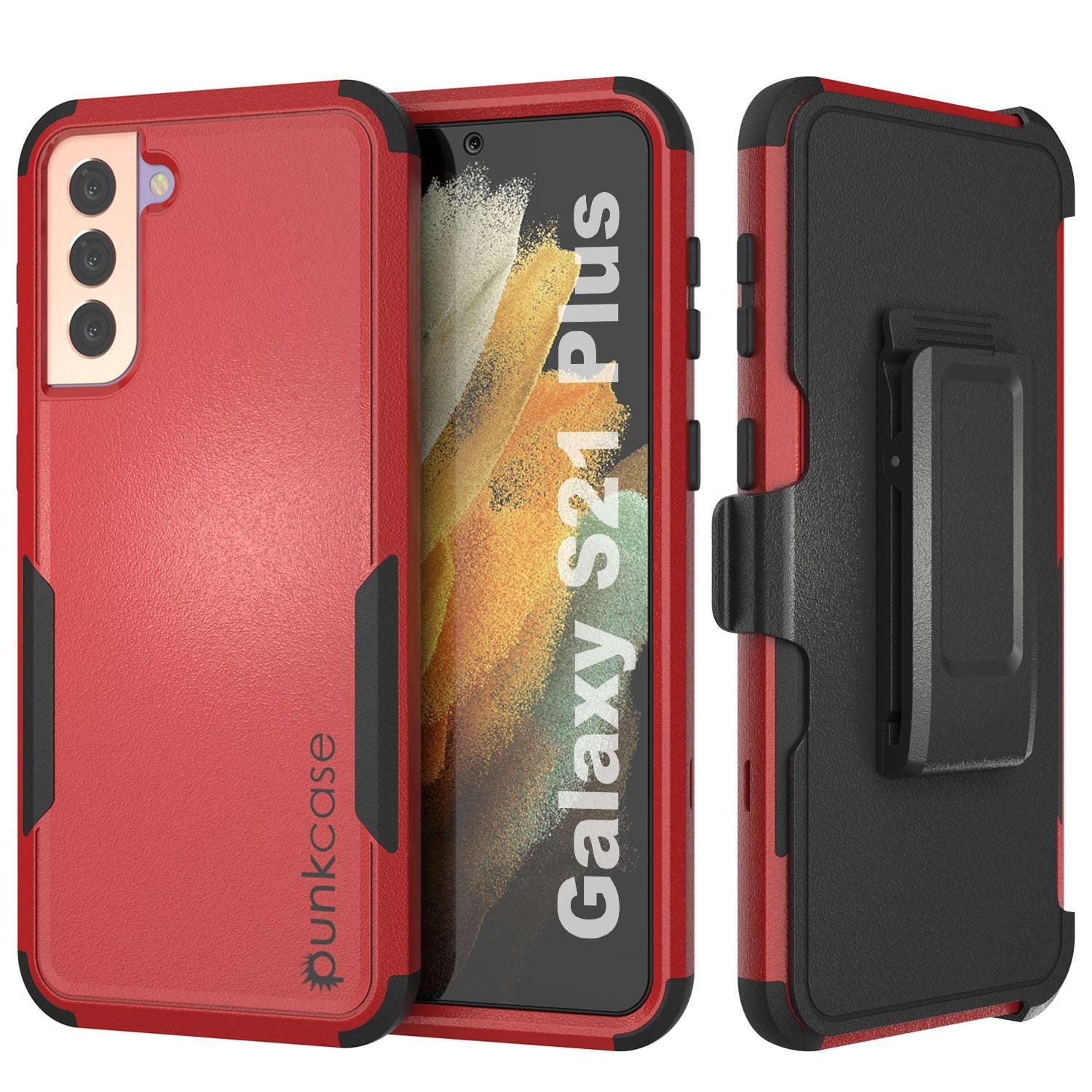 Punkcase for Galaxy S21+ Plus 5G Belt Clip Multilayer Holster Case [Patron Series] [Mint-Pink]