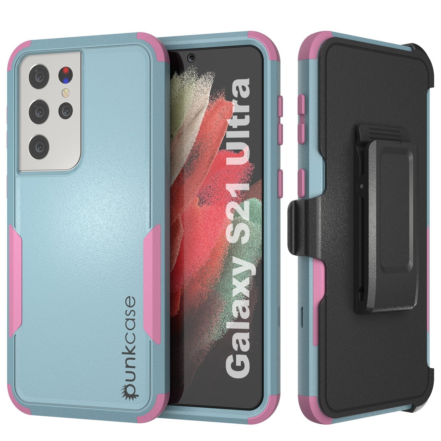 Punkcase for Galaxy S21 Ultra 5G Belt Clip Multilayer Holster Case [Patron Series] [Mint]