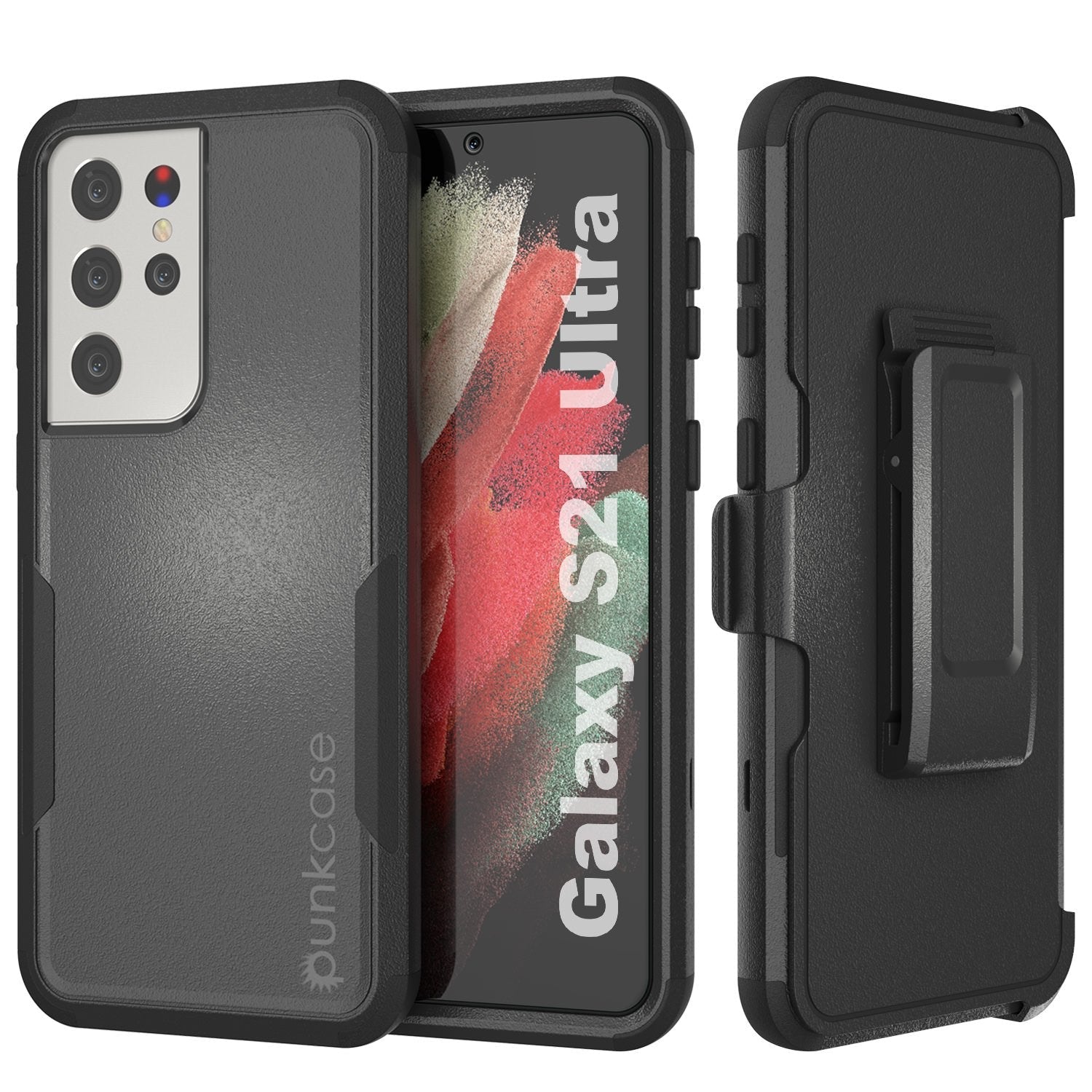 Punkcase for Galaxy S21 Ultra 5G Belt Clip Multilayer Holster Case [Patron Series] [Mint-Pink]