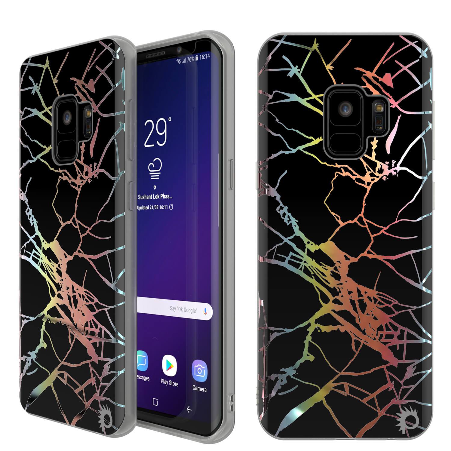 Punkcase Galaxy S9 Marble Case, Protective Full Body Cover W/PunkShield Screen Protector (Rose Mirage)
