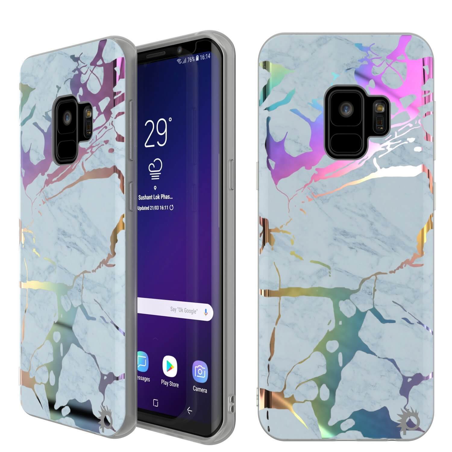 Punkcase Galaxy S9 Marble Case, Protective Full Body Cover W/PunkShield Screen Protector (Rose Mirage)